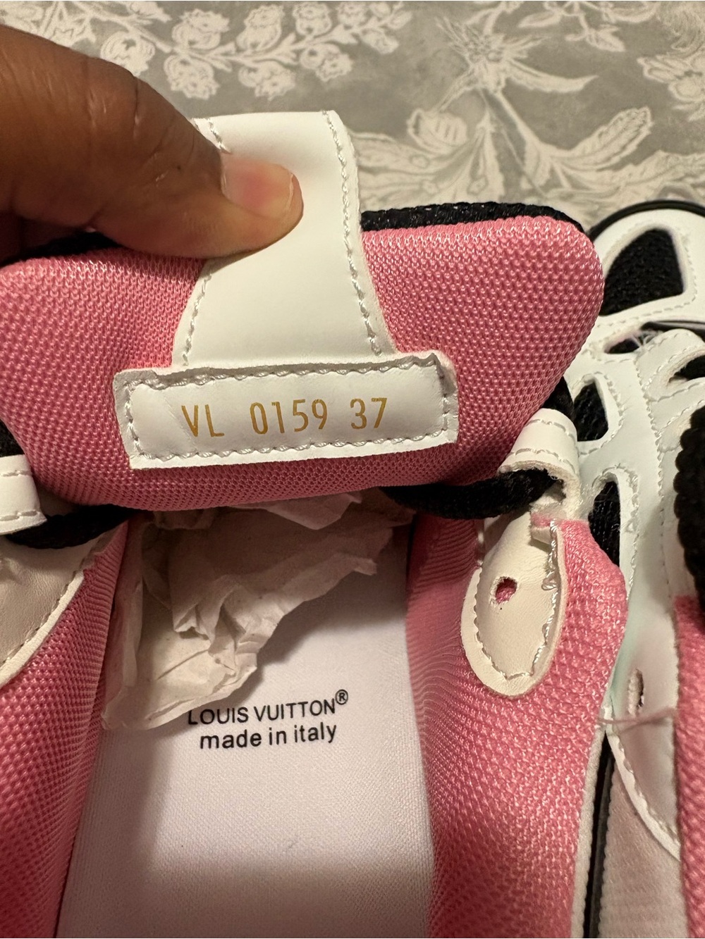 Louis Vuitton Pink, Black & White Athletic Sneakers - Picture 6 of 6